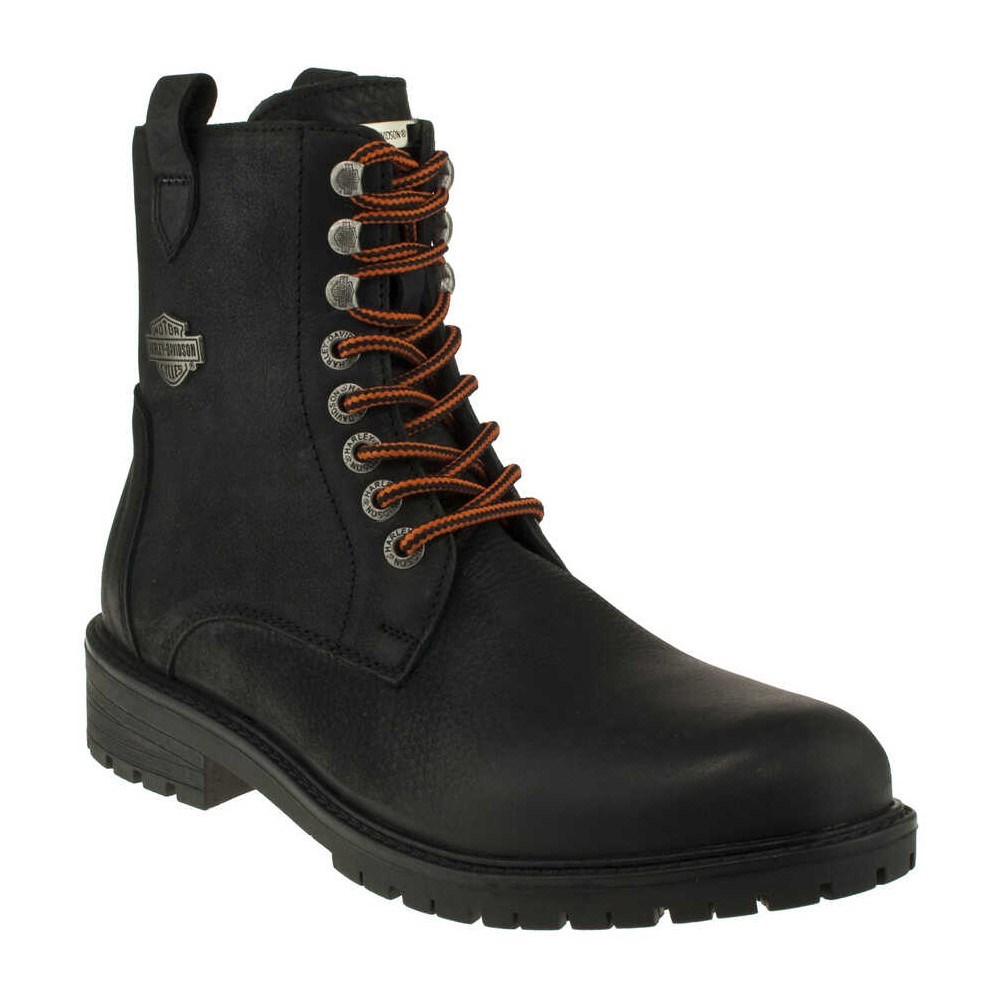 Harley Davidson Erkek Bot 025M100536 Black // Baskılı Deri