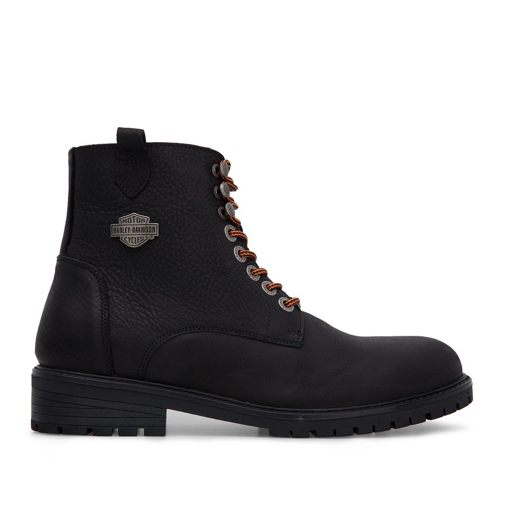Harley Davidson Erkek Bot 025M100536 Black // Baskılı Nubuk