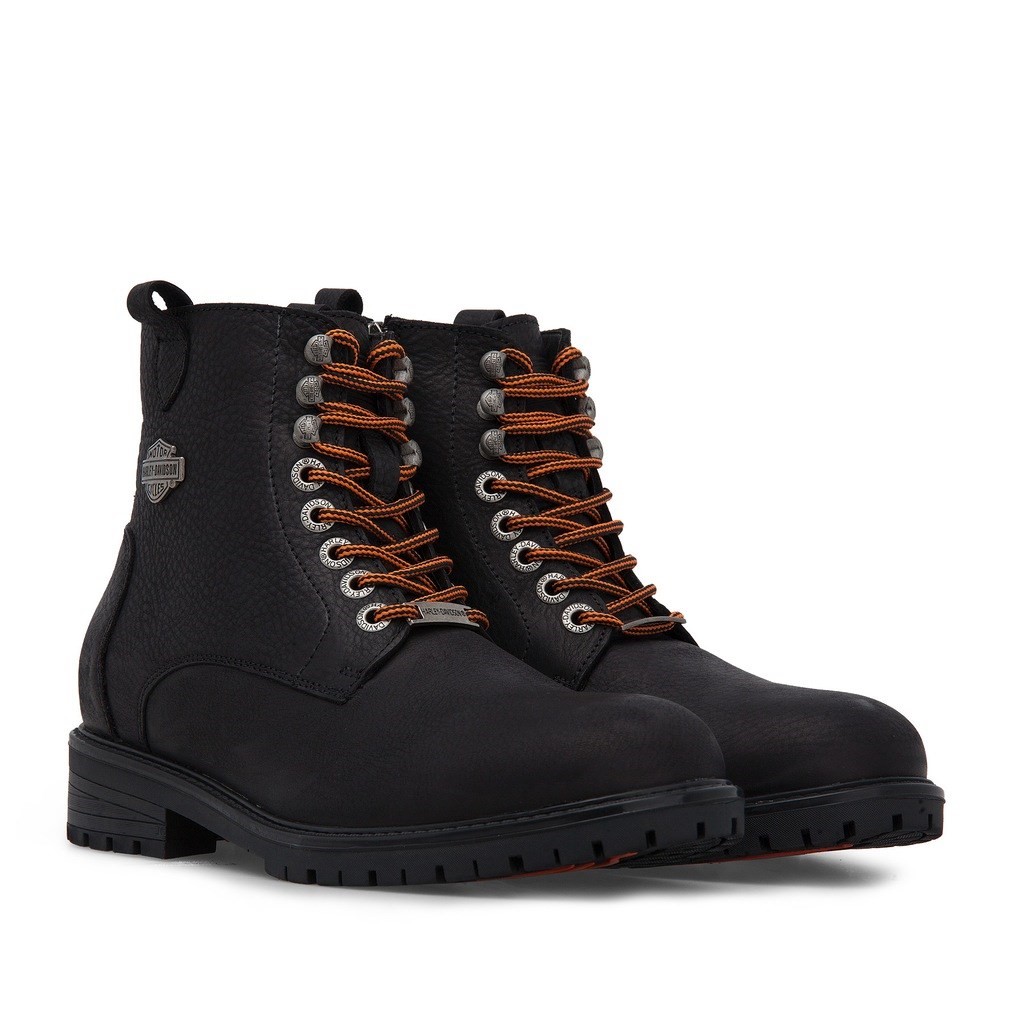 Harley Davidson Erkek Bot 025M100536 Black // Baskılı Nubuk