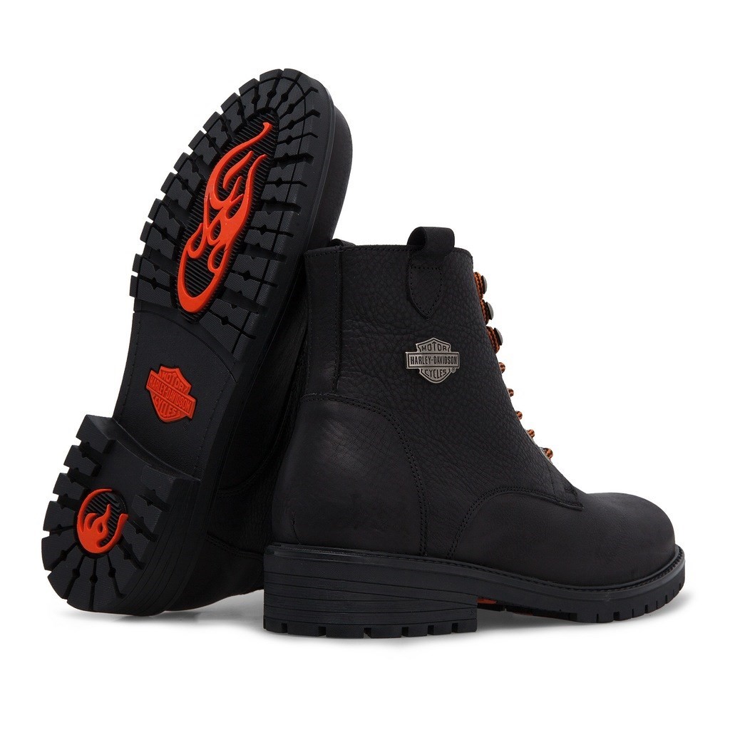 Harley Davidson Erkek Bot 025M100536 Black // Baskılı Nubuk