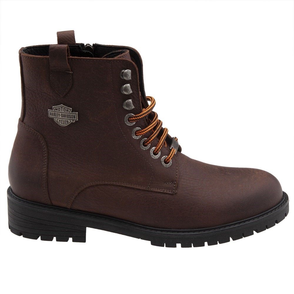 Harley Davidson Erkek Bot 025M100536 Brown // Baskılı Deri