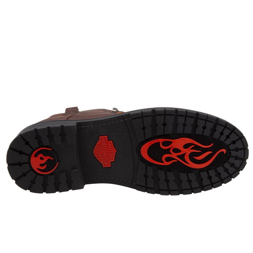 Harley Davidson Erkek Bot 025M100536 Brown // Baskılı Deri