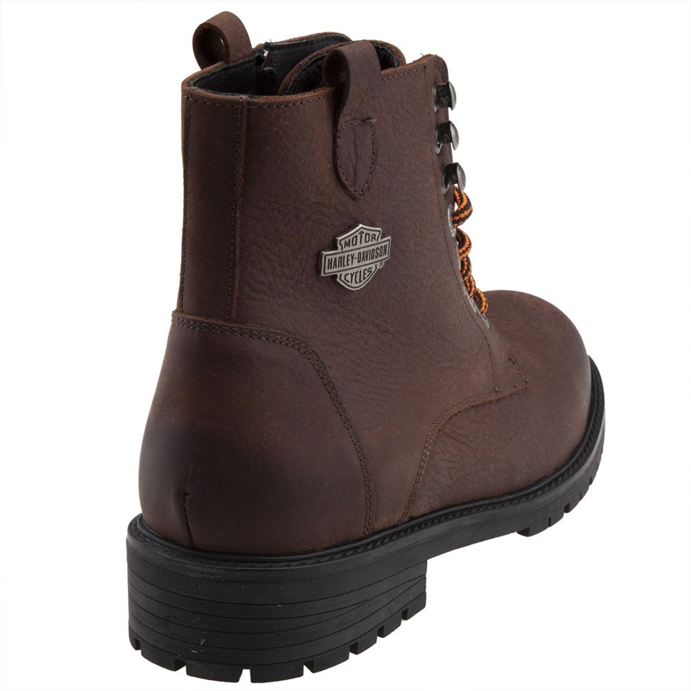 Harley Davidson Erkek Bot 025M100536 Brown // Baskılı Deri