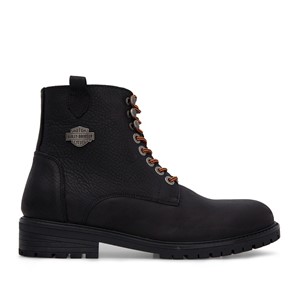 Harley Davidson Erkek Bot 025M100536 Black // Baskılı Nubuk
