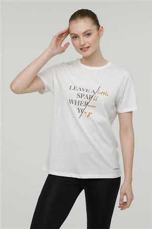 Lumberjack Kadın T-Shirt 100002528 Ekru