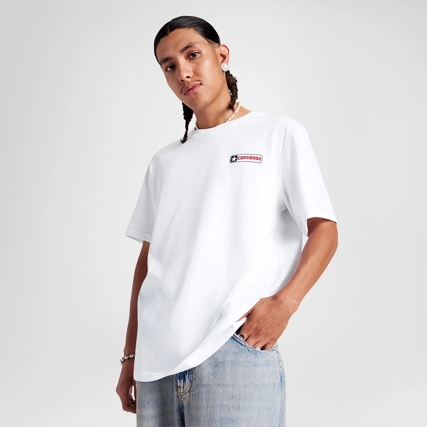 Converse Erkek T-Shirt 10027993 Whıte/Unıversıty Red/Black