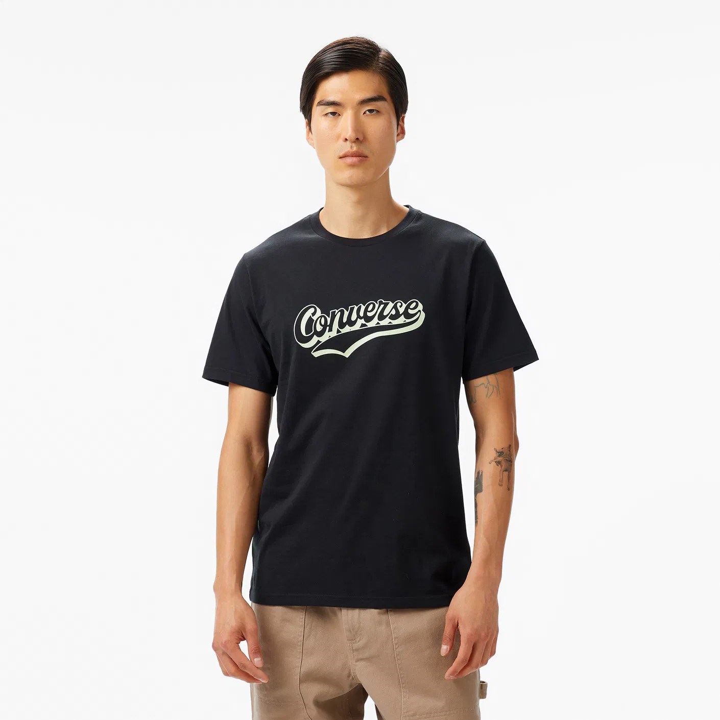 Converse Erkek T-Shirt 10027994 Black/Egret/Unıversıty Red