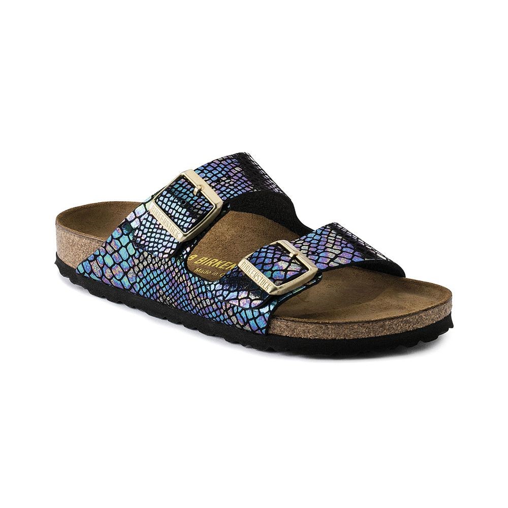 Birkenstock Kadın Sandalet 1003463 Shıny Snake Black Multı