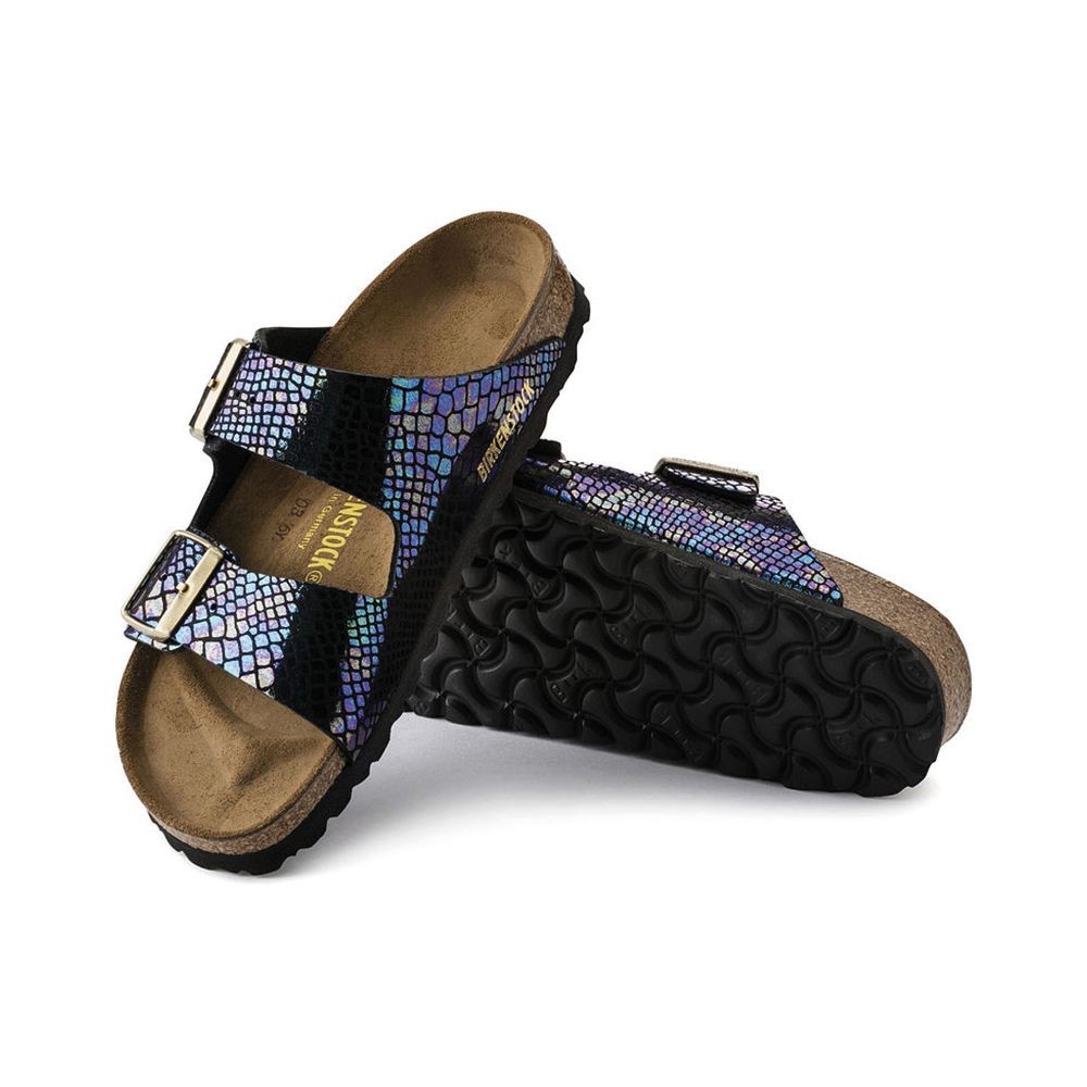 Birkenstock Kadın Sandalet 1003463 Shıny Snake Black Multı