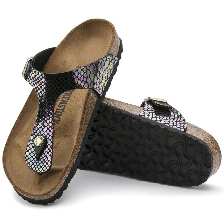 Birkenstock Kadın Sandalet 1003464 Shıny Snake Black Multı