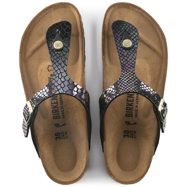 Birkenstock Kadın Sandalet 1003464 Shıny Snake Black Multı