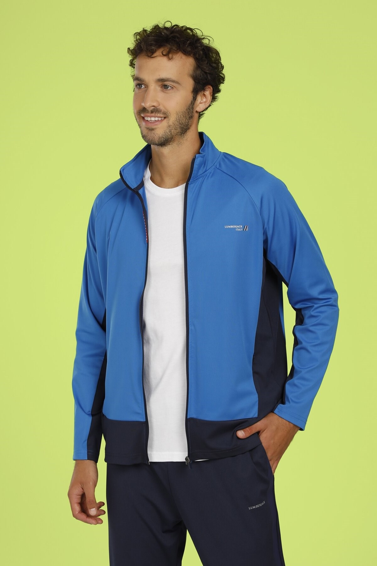 Lumberjack Erkek S-Shirt 101005672 Lacivert/Beyaz