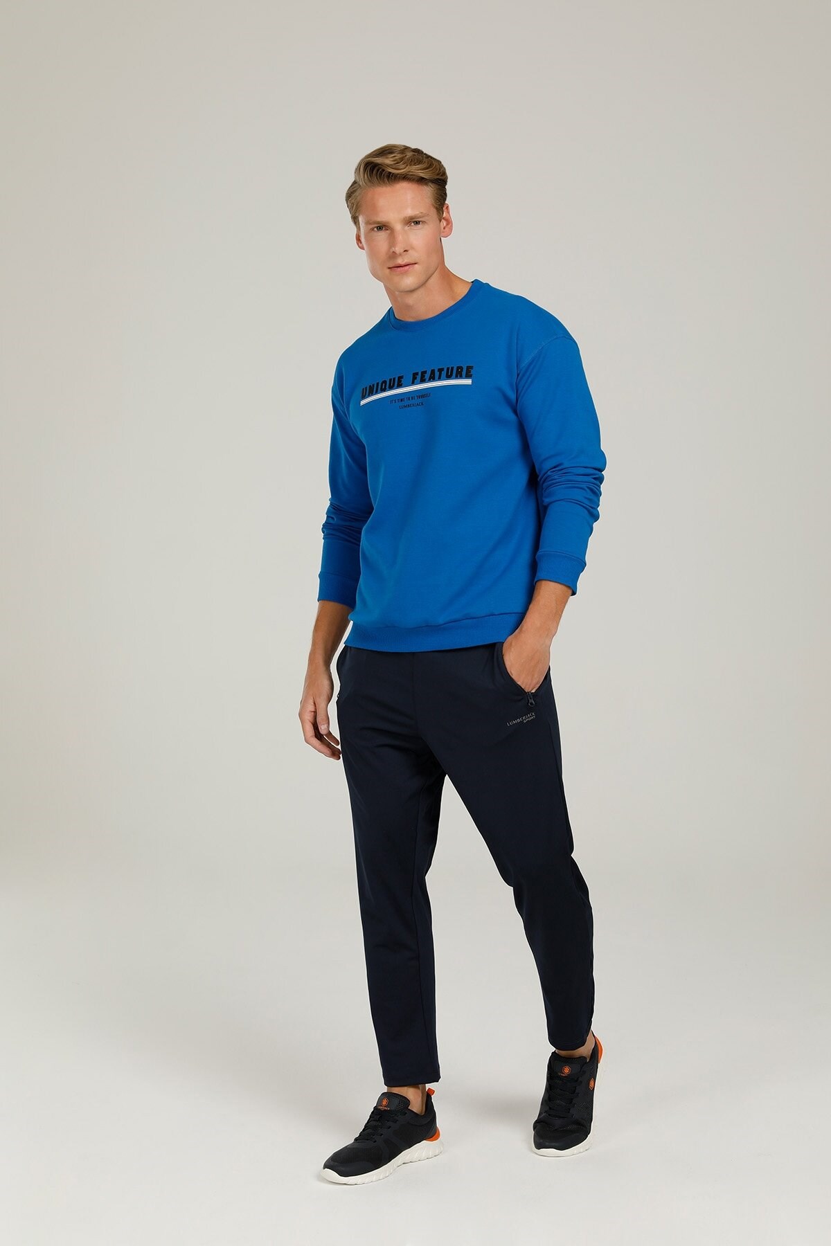 Lumberjack Erkek S-Shirt 101060263 Lacivert/Beyaz