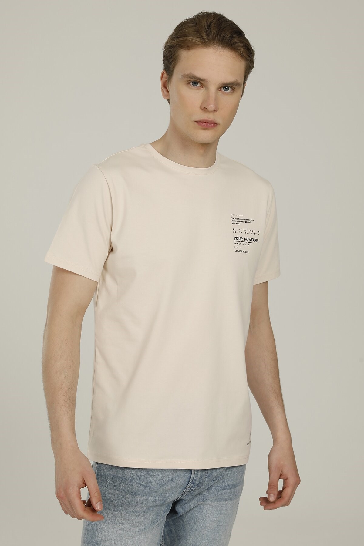 Lumberjack Erkek T-Shirt 101093860 Ekru