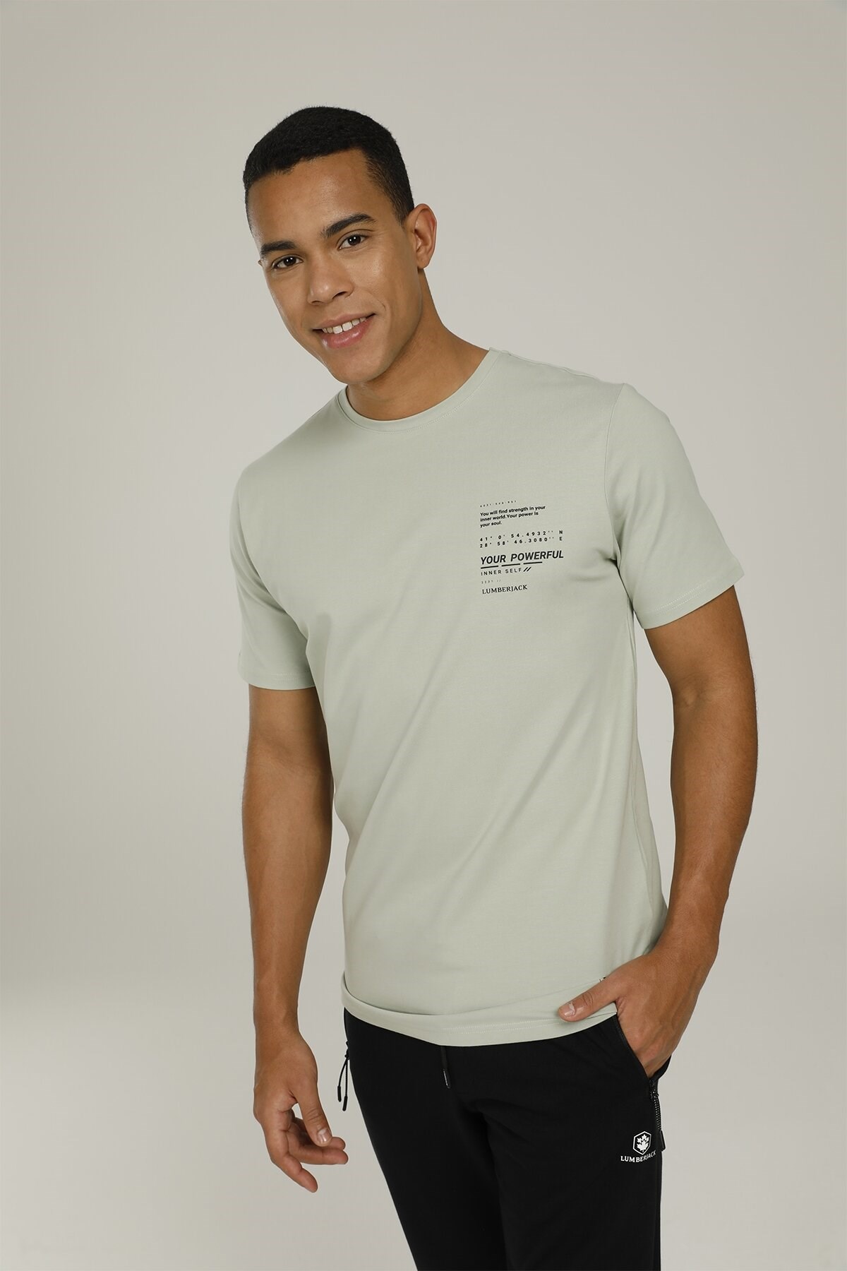 Lumberjack Erkek T-Shirt 101093873 Pastel Mınt