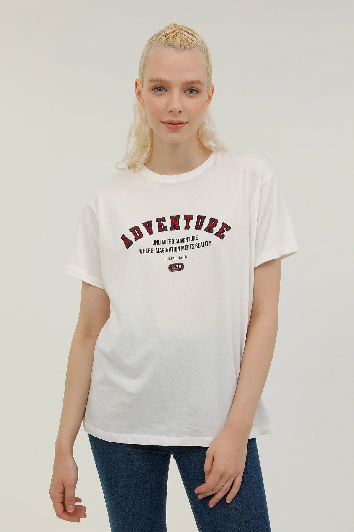 Lumberjack Kadın T-Shirt 101185151 Ekru
