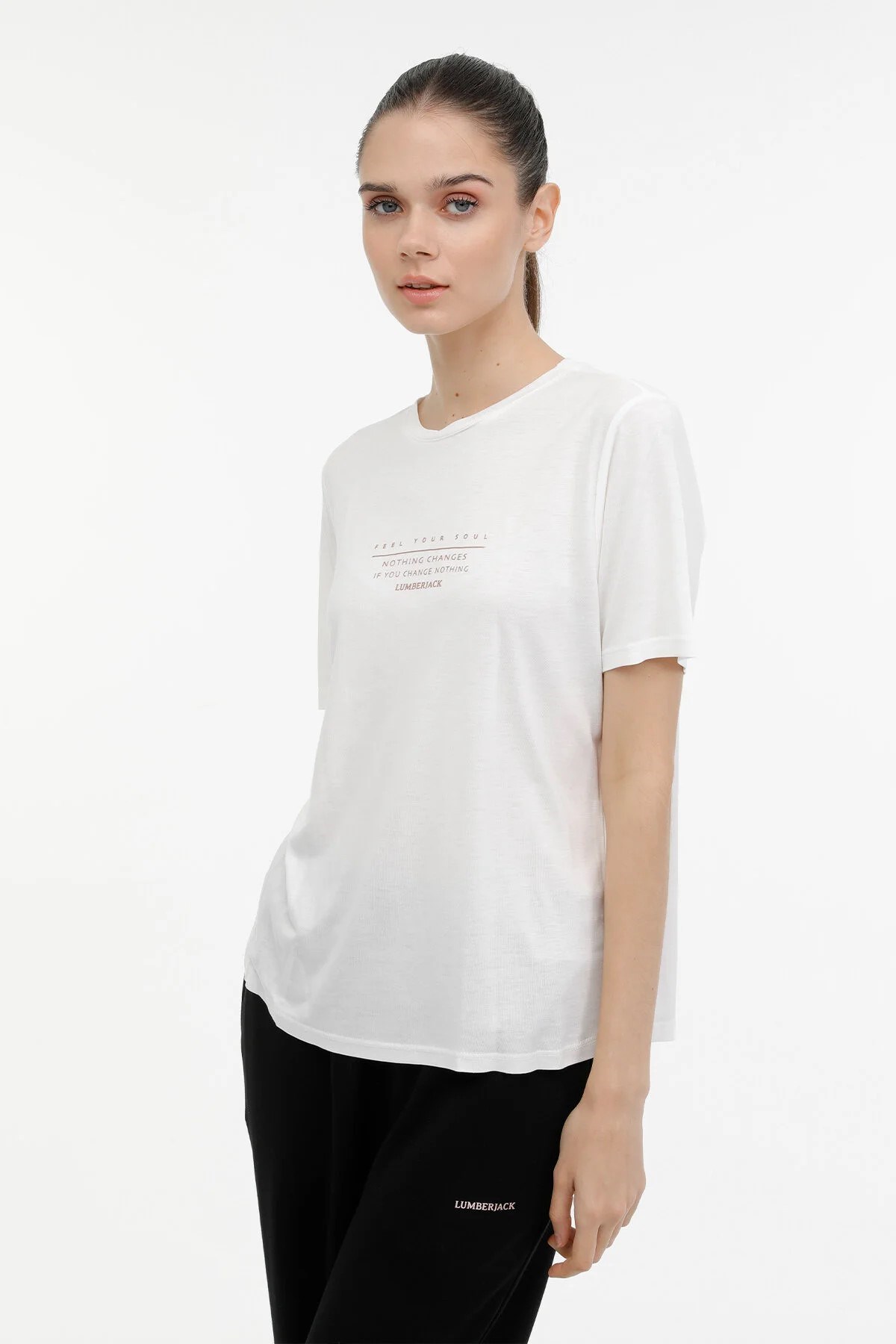 Lumberjack Kadın T-Shirt 101439168 Ekru