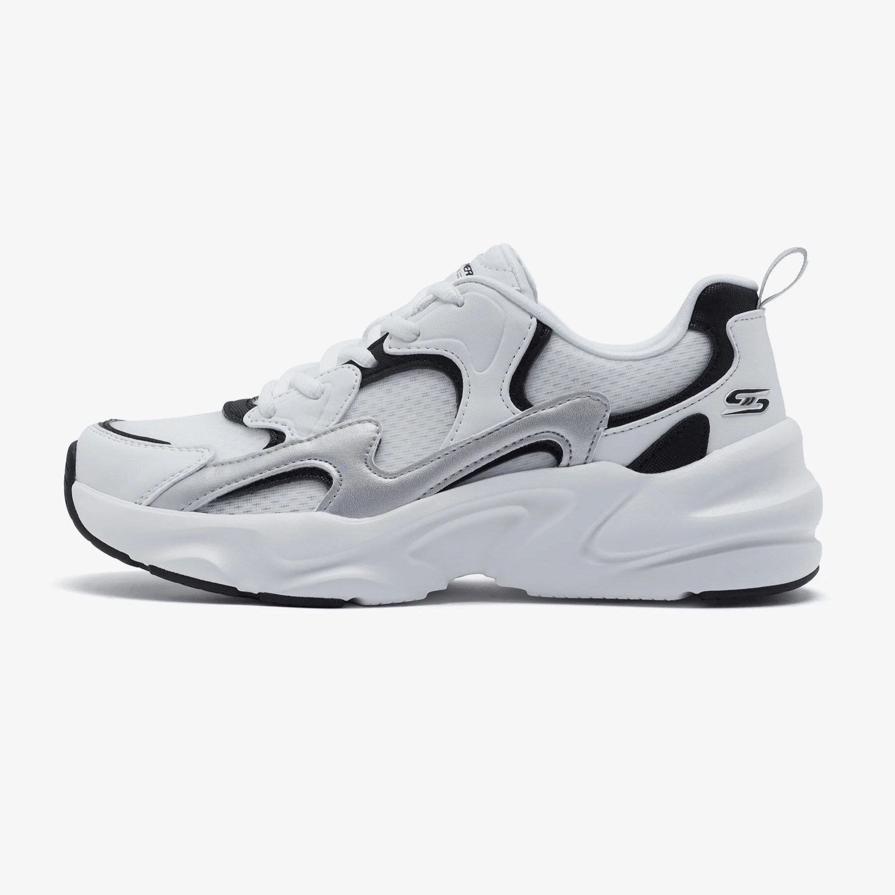 Skechers Kadın Ayakkabı 117364 Beyaz/Siyah/Gümüş