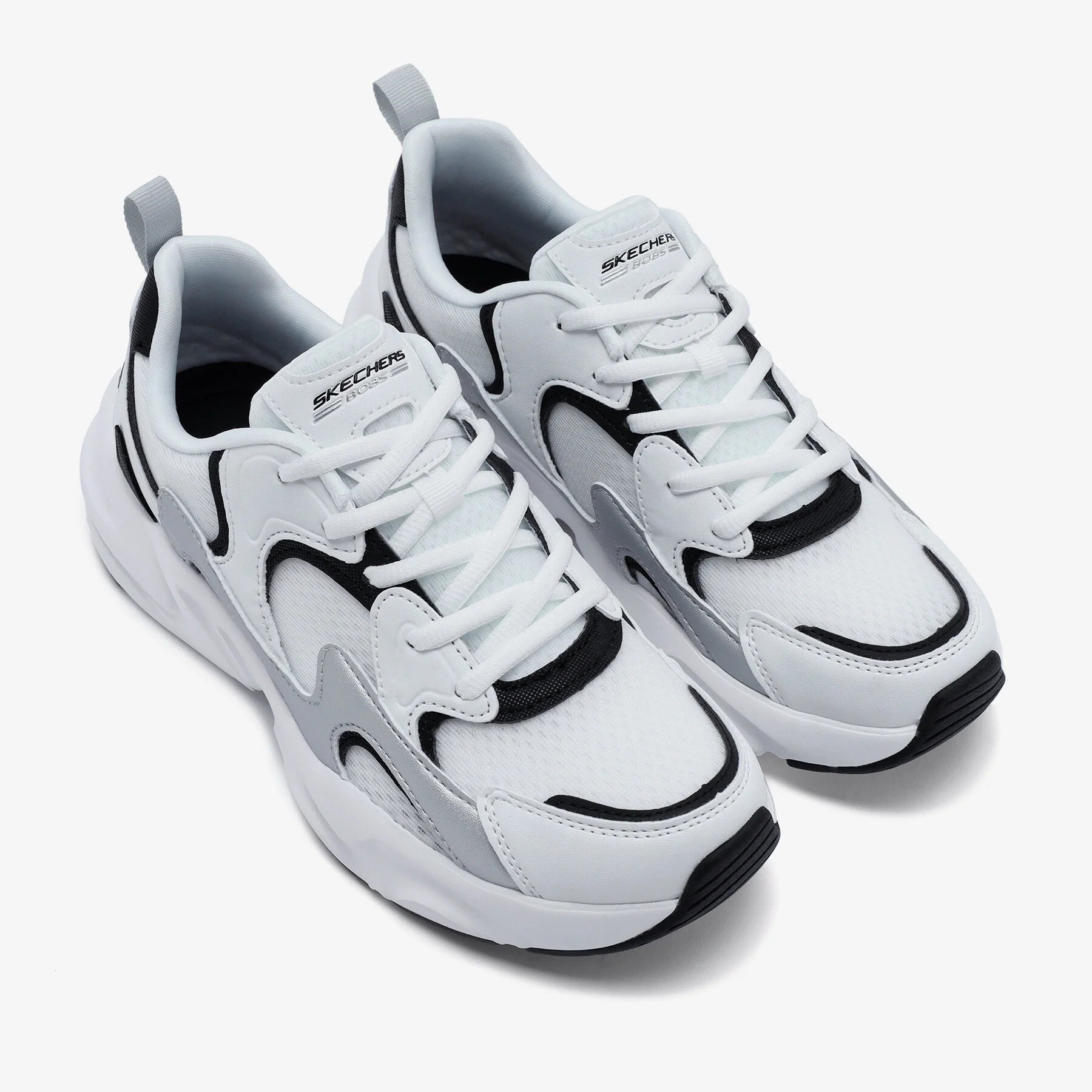 Skechers Kadın Ayakkabı 117364 Beyaz/Siyah/Gümüş