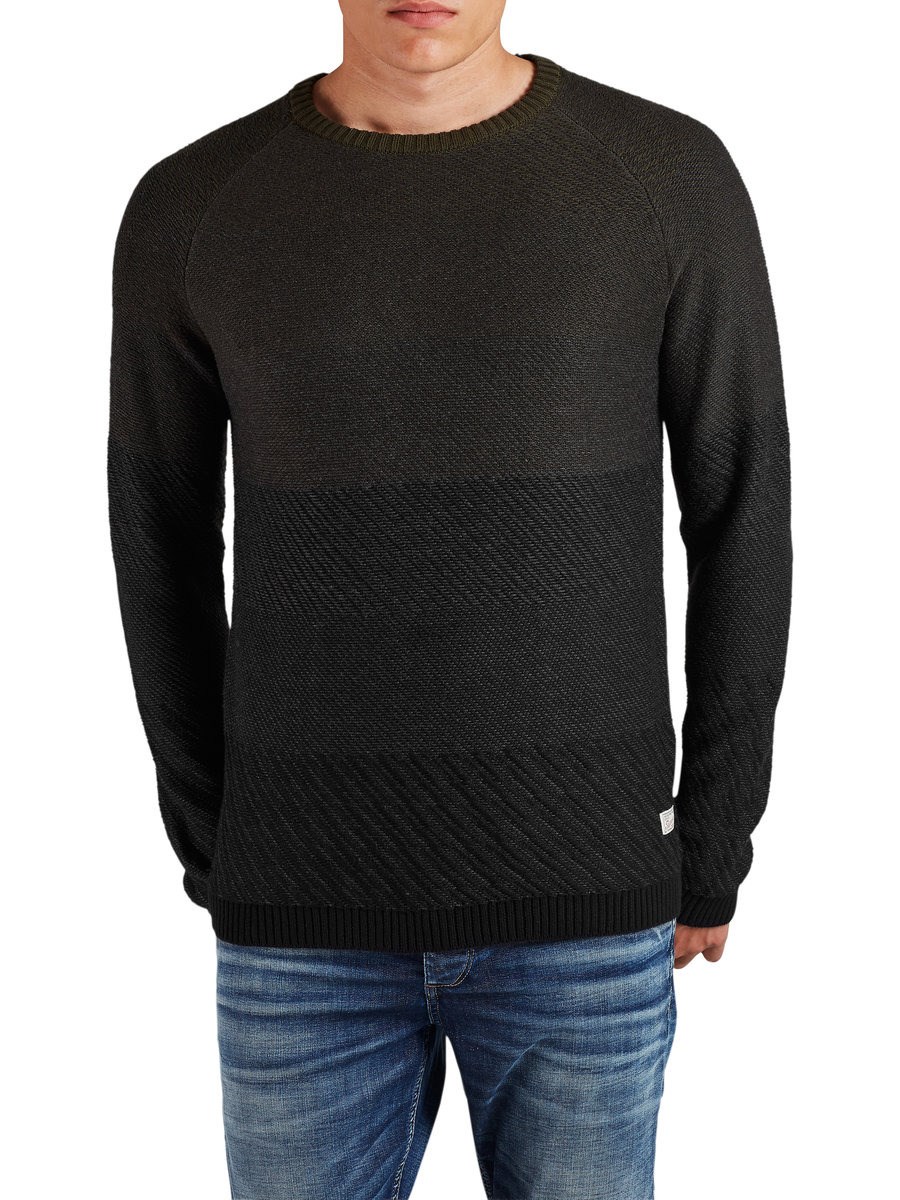 Jack Jones Erkek Kazak 12109912 Dark Grey Melange