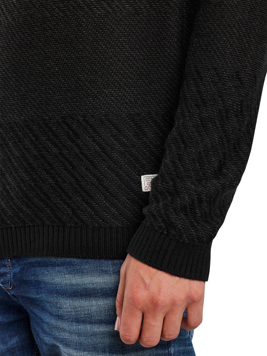 Jack Jones Erkek Kazak 12109912 Dark Grey Melange
