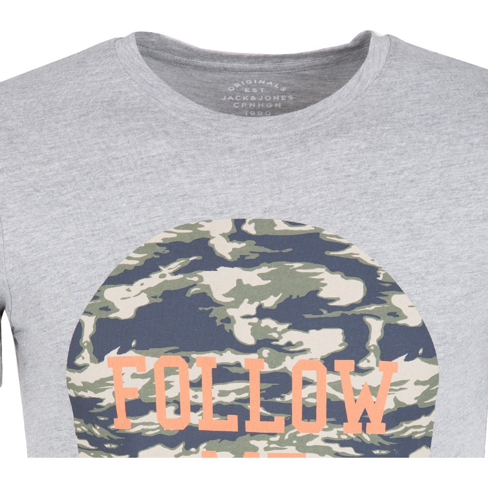 Jack Jones Erkek T-Shirt 12133840 Light Grey Melange
