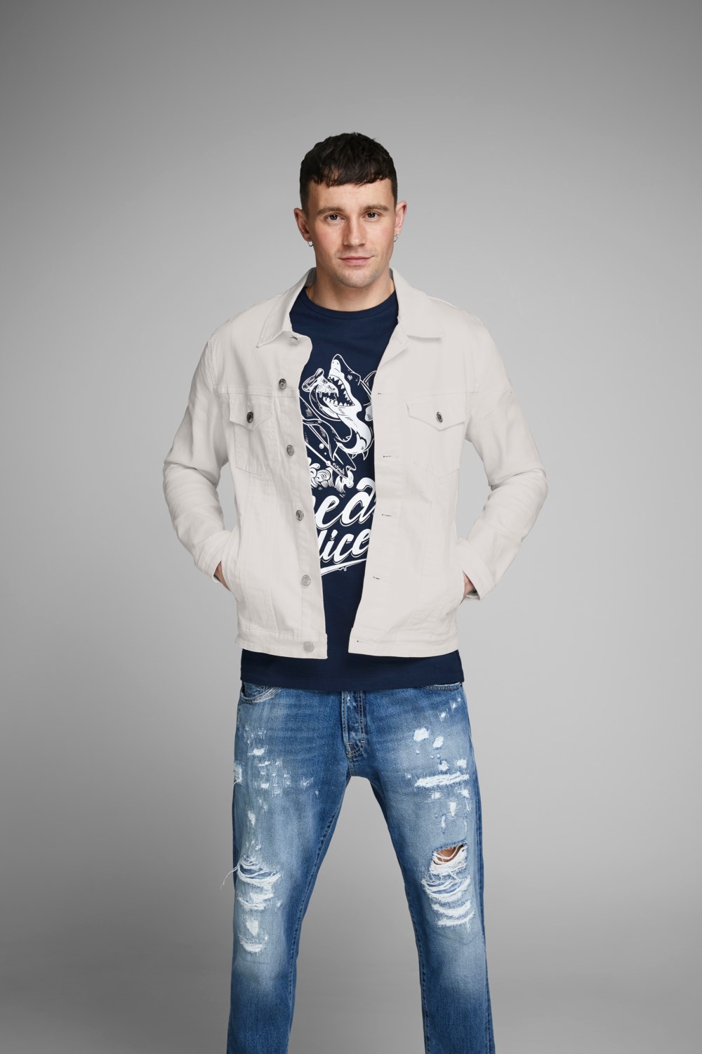 Jack Jones Erkek Ceket 12136319 Blanc De Blanc