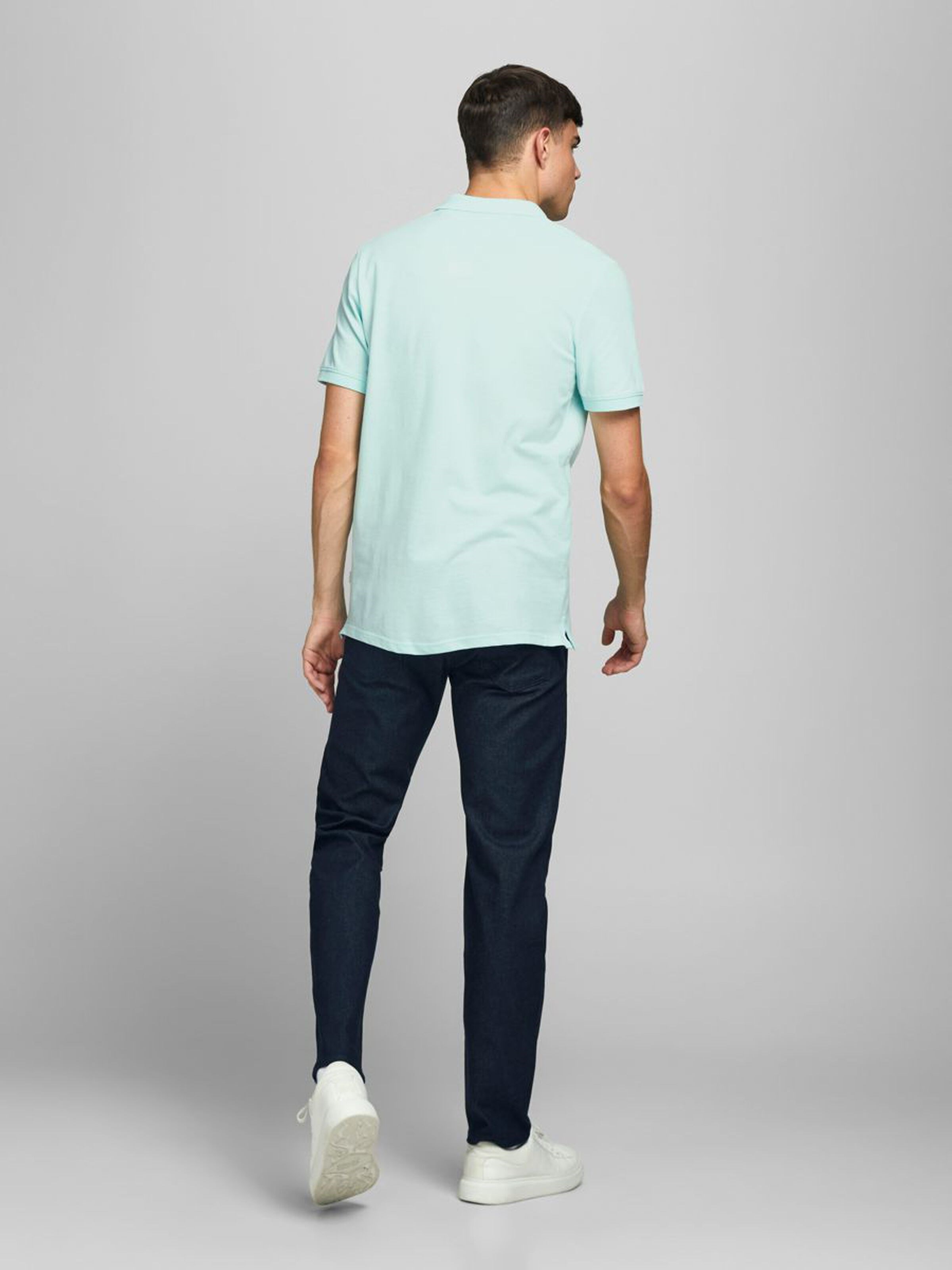 Jack Jones Erkek T-Shirt 12136516 Bleached Aqua
