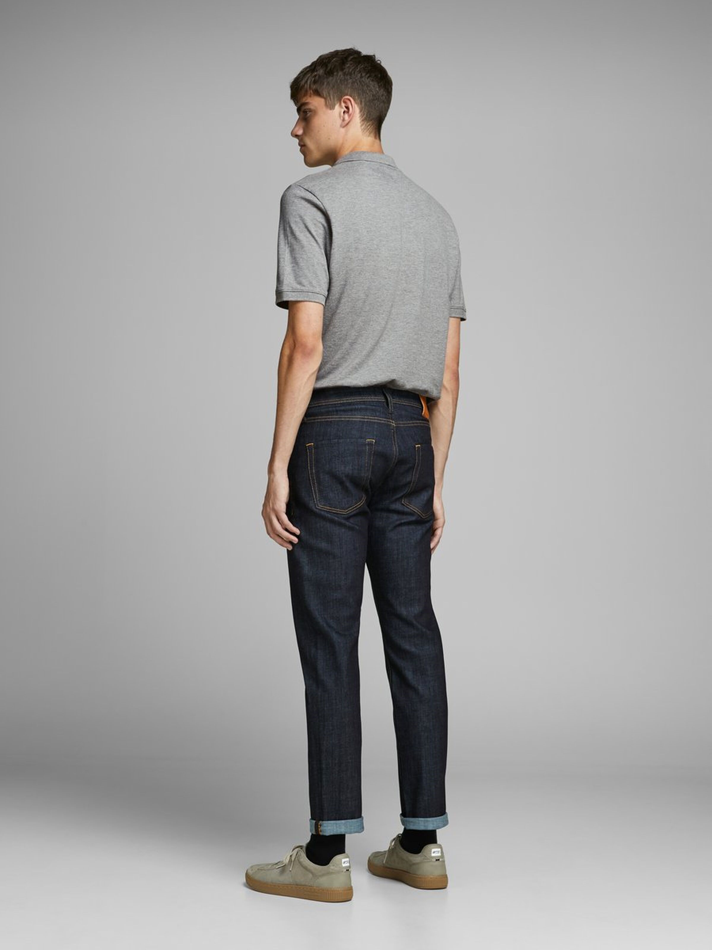 Jack Jones Erkek T-Shirt 12136516 Light Grey Melange