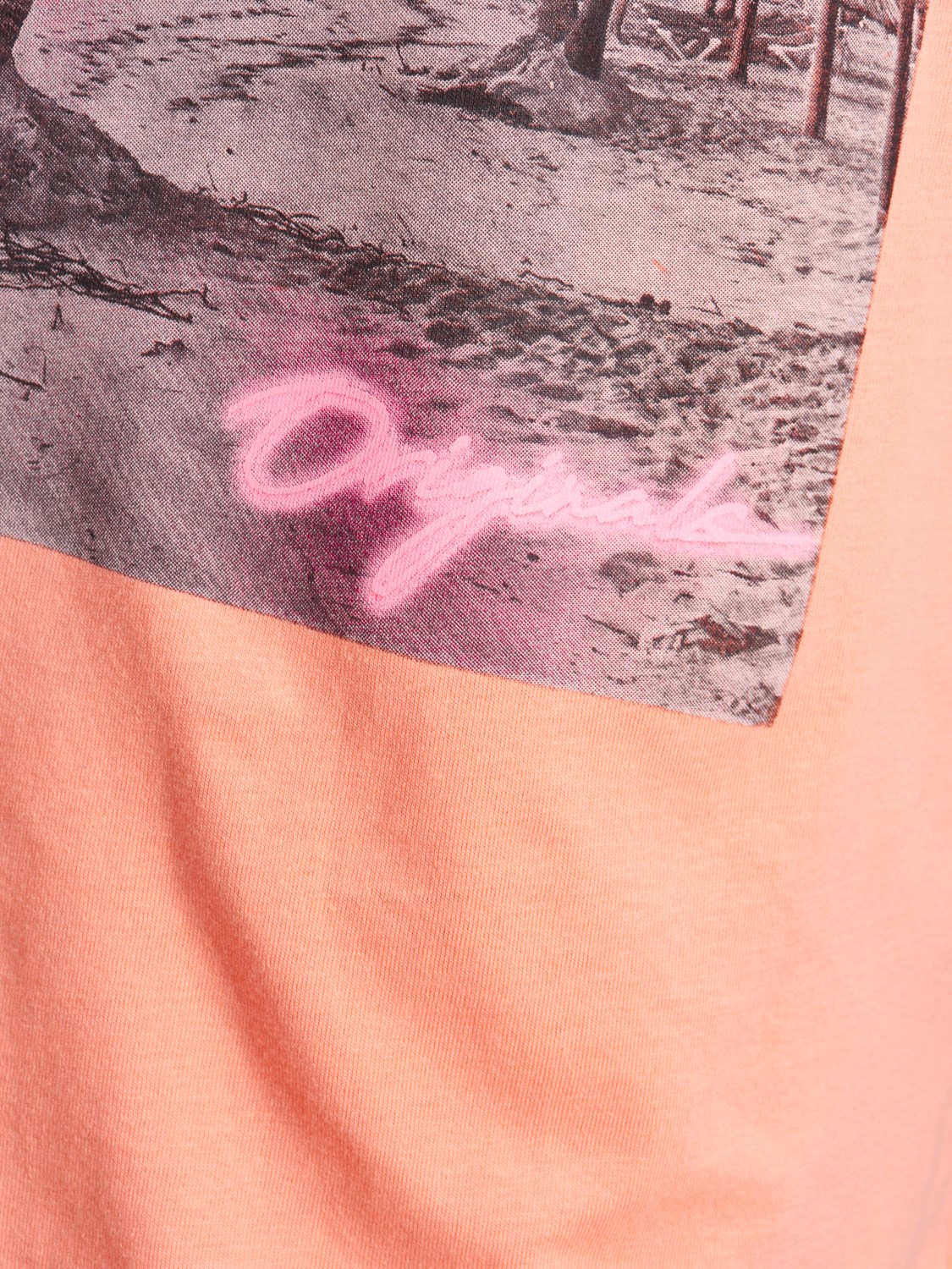 Jack Jones Erkek T-Shirt 12136530 Neon Peach