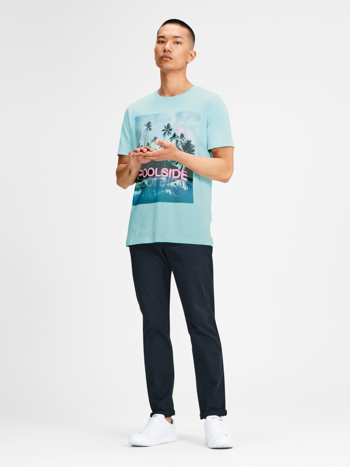 Jack Jones Erkek T-Shirt 12136530 Plume