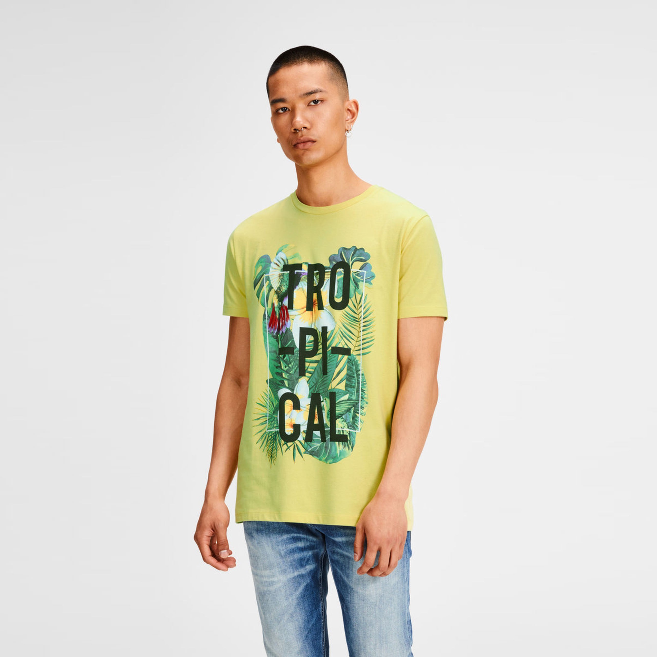 Jack Jones Erkek T-Shirt 12136561 Endive