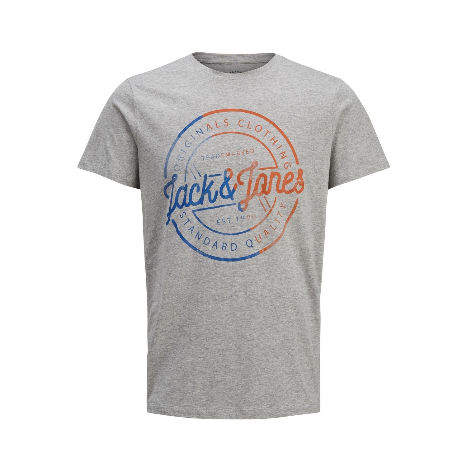 Jack Jones Erkek T-Shirt 12136589 Light Grey Melange