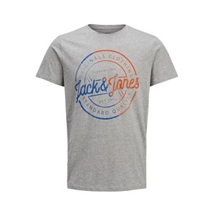 Jack Jones Erkek T-Shirt 12136589 Light Grey Melange