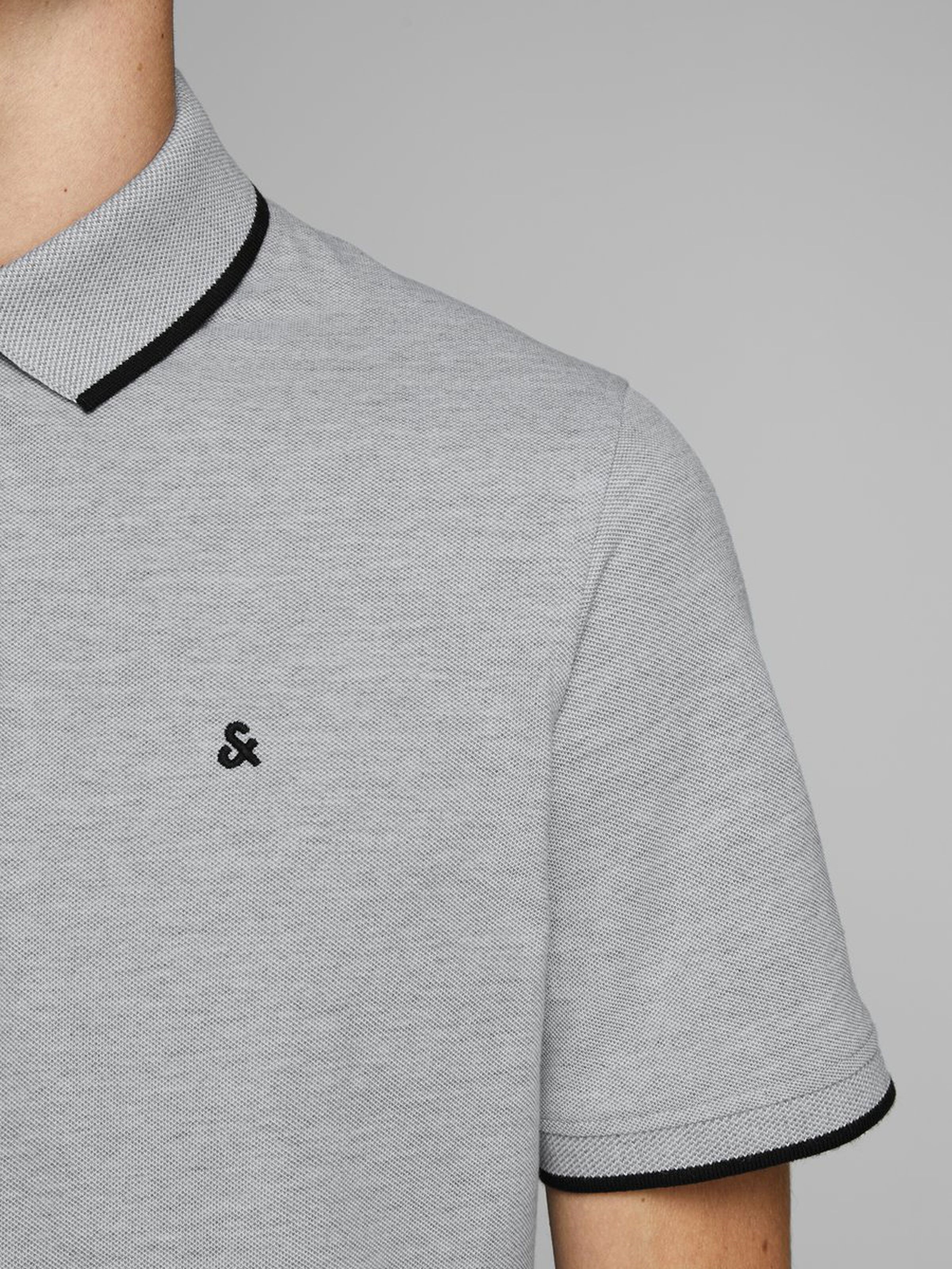 Jack Jones Erkek T-Shirt 12136668 Light Grey Melange