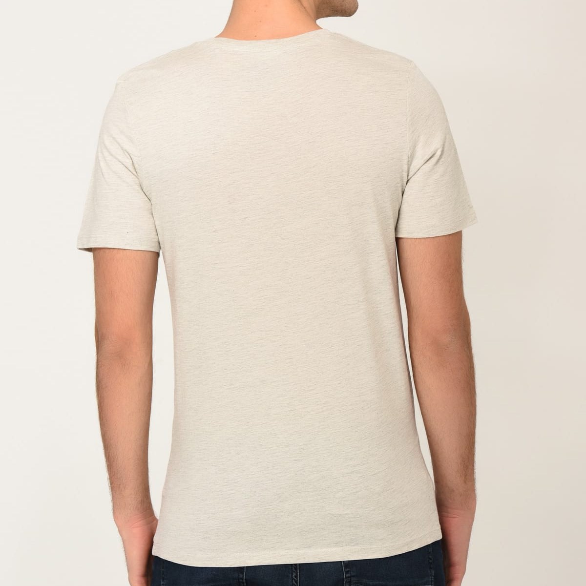Jack Jones Erkek T-Shirt 12147765 White Melange