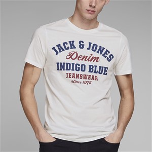 Jack Jones Erkek T-Shirt 12147765 Cloud Dancer