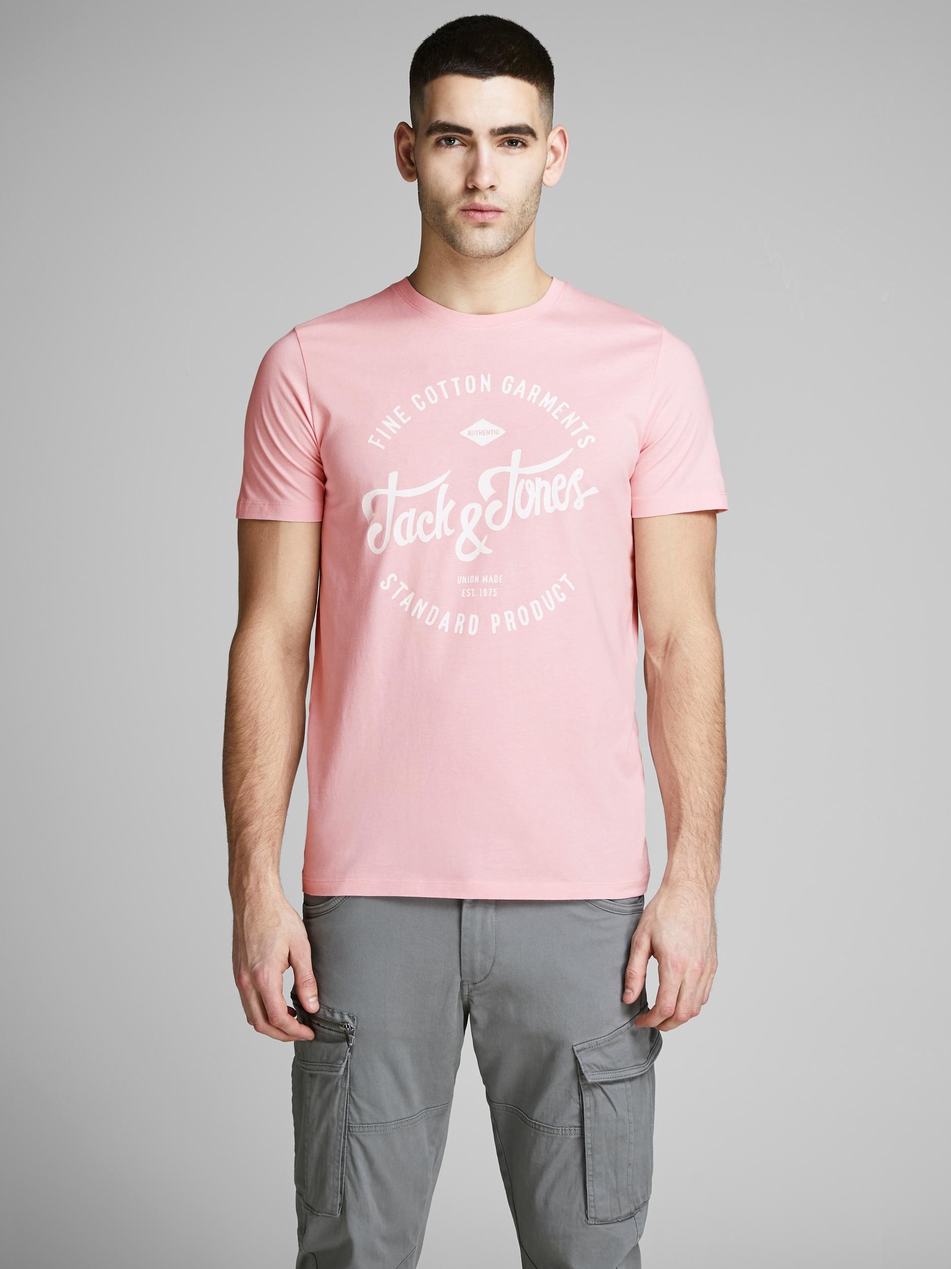 Jack Jones Erkek T-Shirt 12147844 Coral Blush