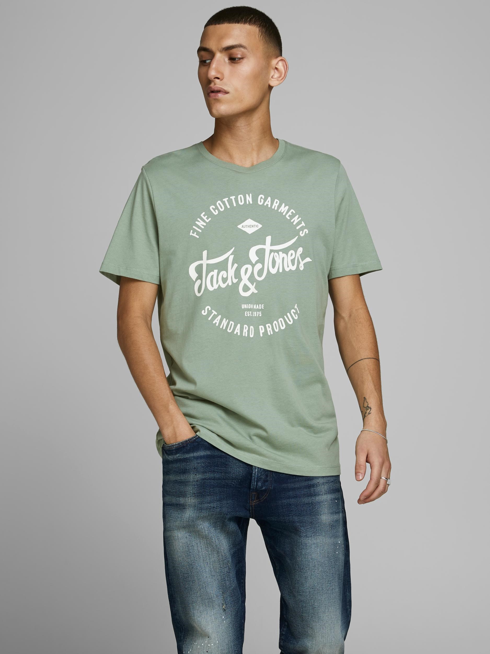 Jack Jones Erkek T-Shirt 12147844 Lily Pad