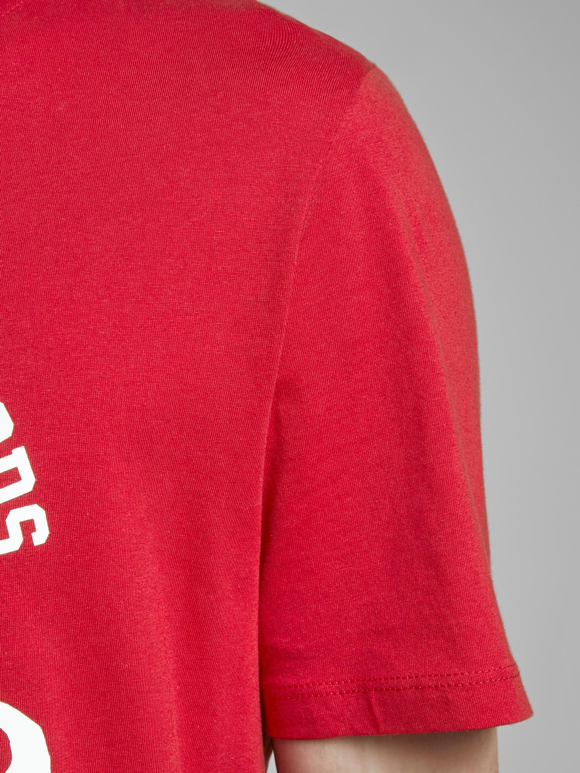 Jack Jones Erkek T-Shirt 12147844 Tango Red