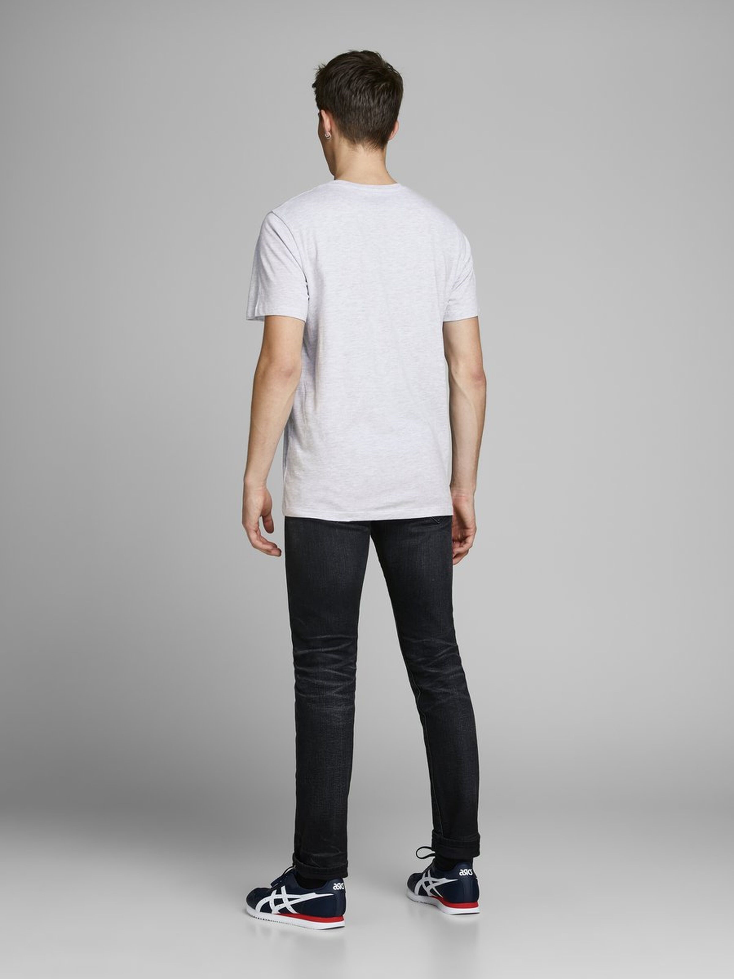 Jack Jones Erkek T-Shirt 12167185 White Melange