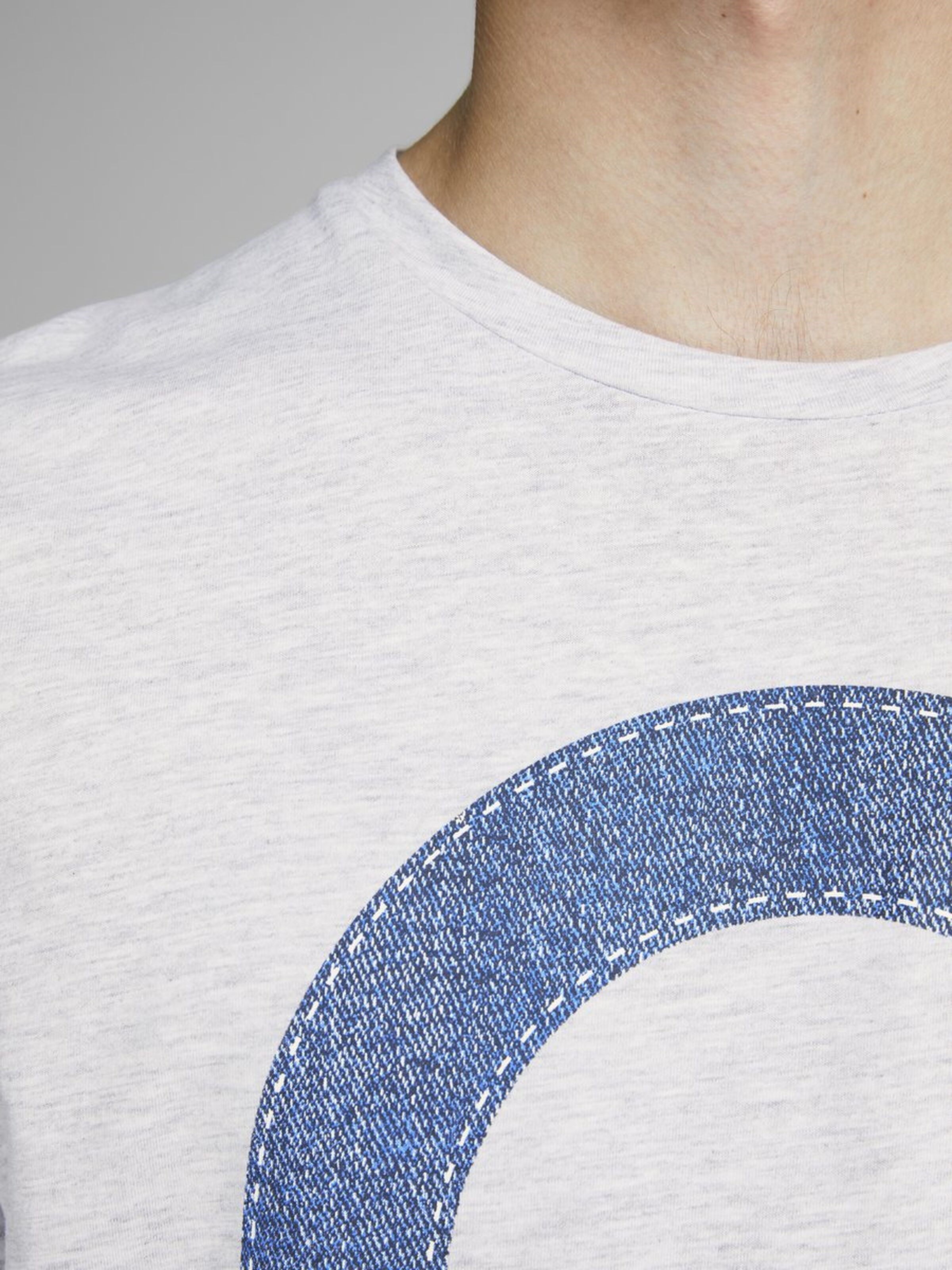 Jack Jones Erkek T-Shirt 12167185 White Melange