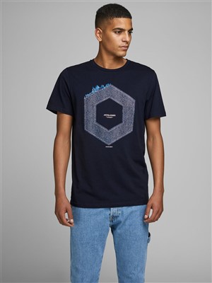 Jack Jones Erkek T-Shirt 12167185 Sky Captain