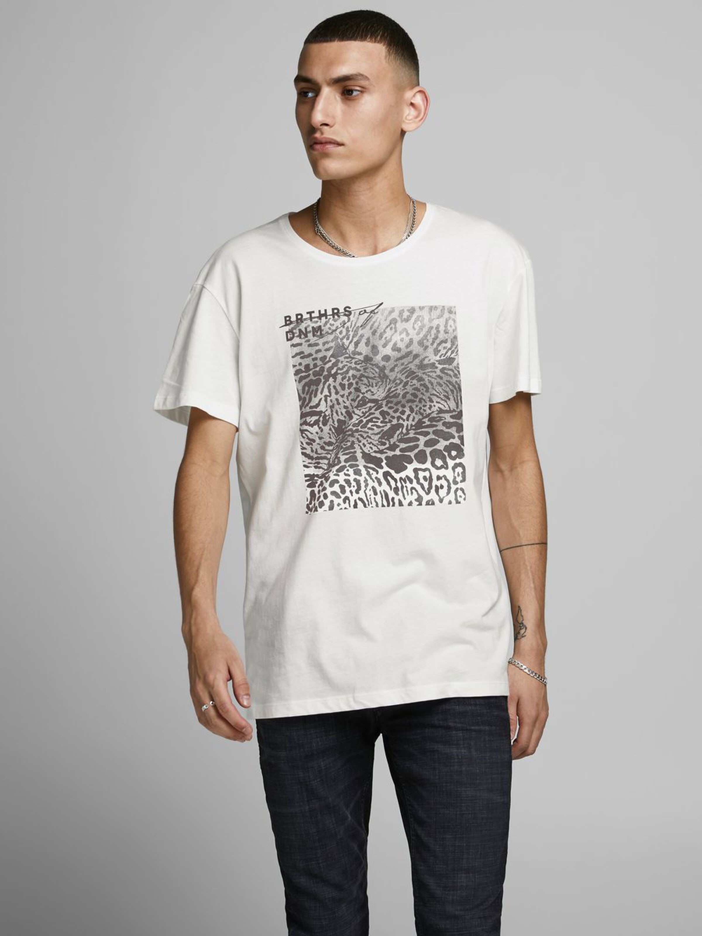 Jack Jones Erkek T-Shirt 12168220 Cloud Dancer