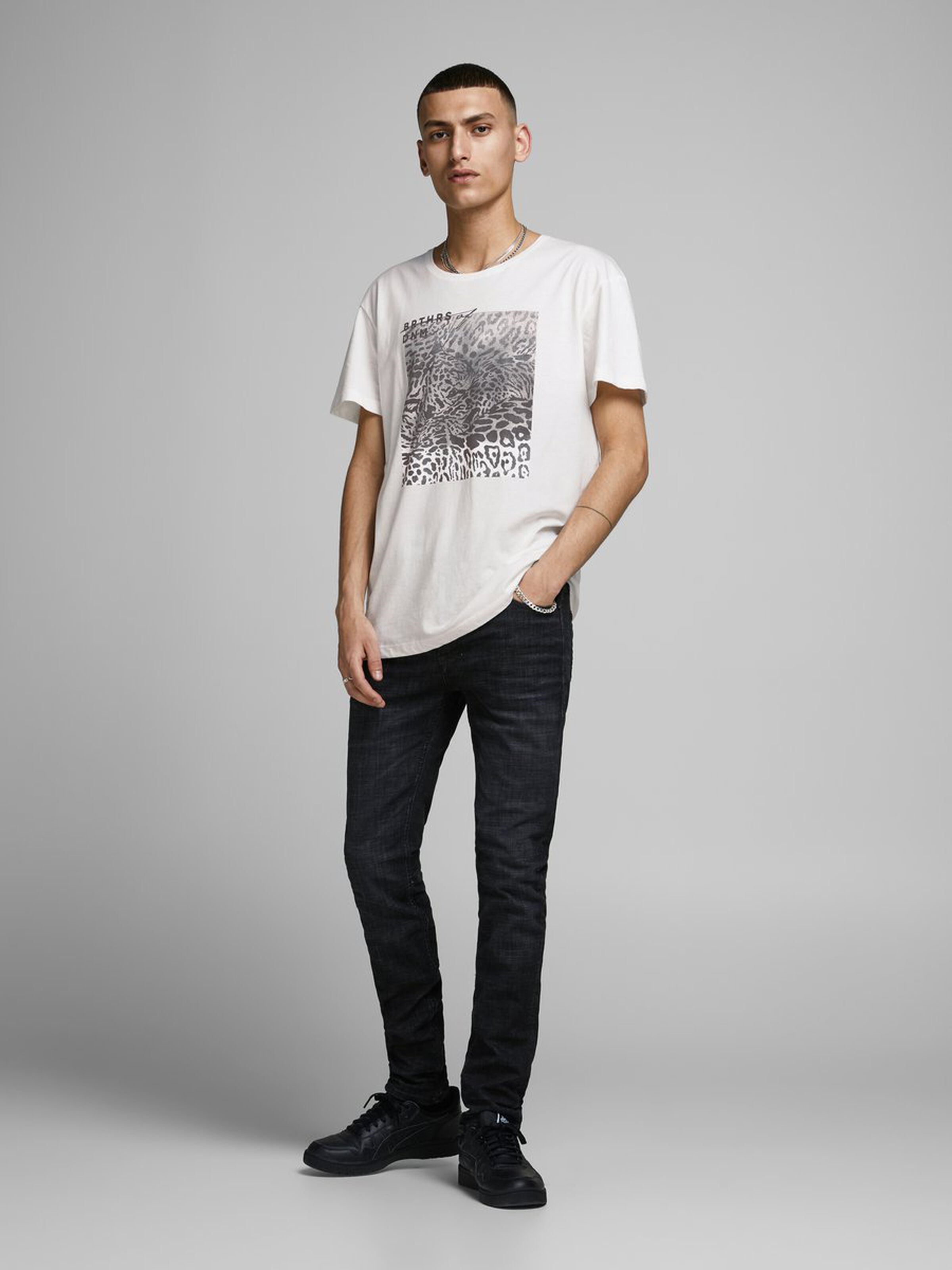 Jack Jones Erkek T-Shirt 12168220 Cloud Dancer