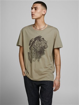 Jack Jones Erkek T-Shirt 12168220 Crockery