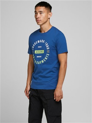 Jack Jones Erkek T-Shirt 12170180 Navy Peony