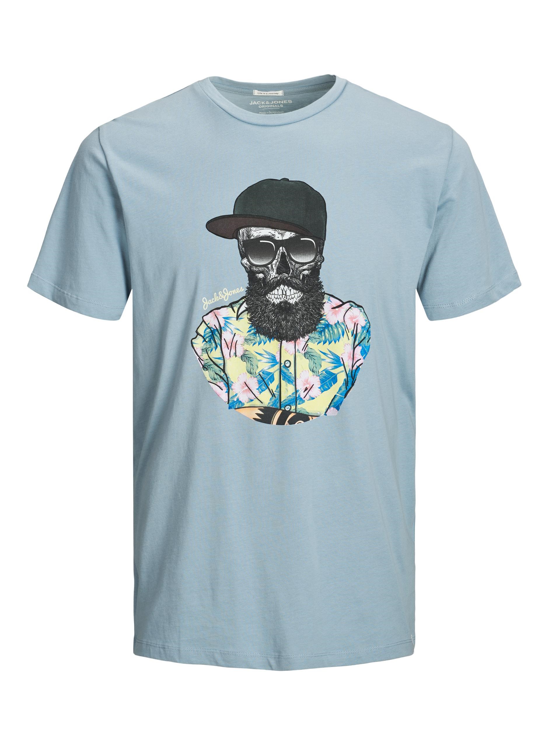 Jack Jones Erkek T-Shirt 12170564 Ashley Blue