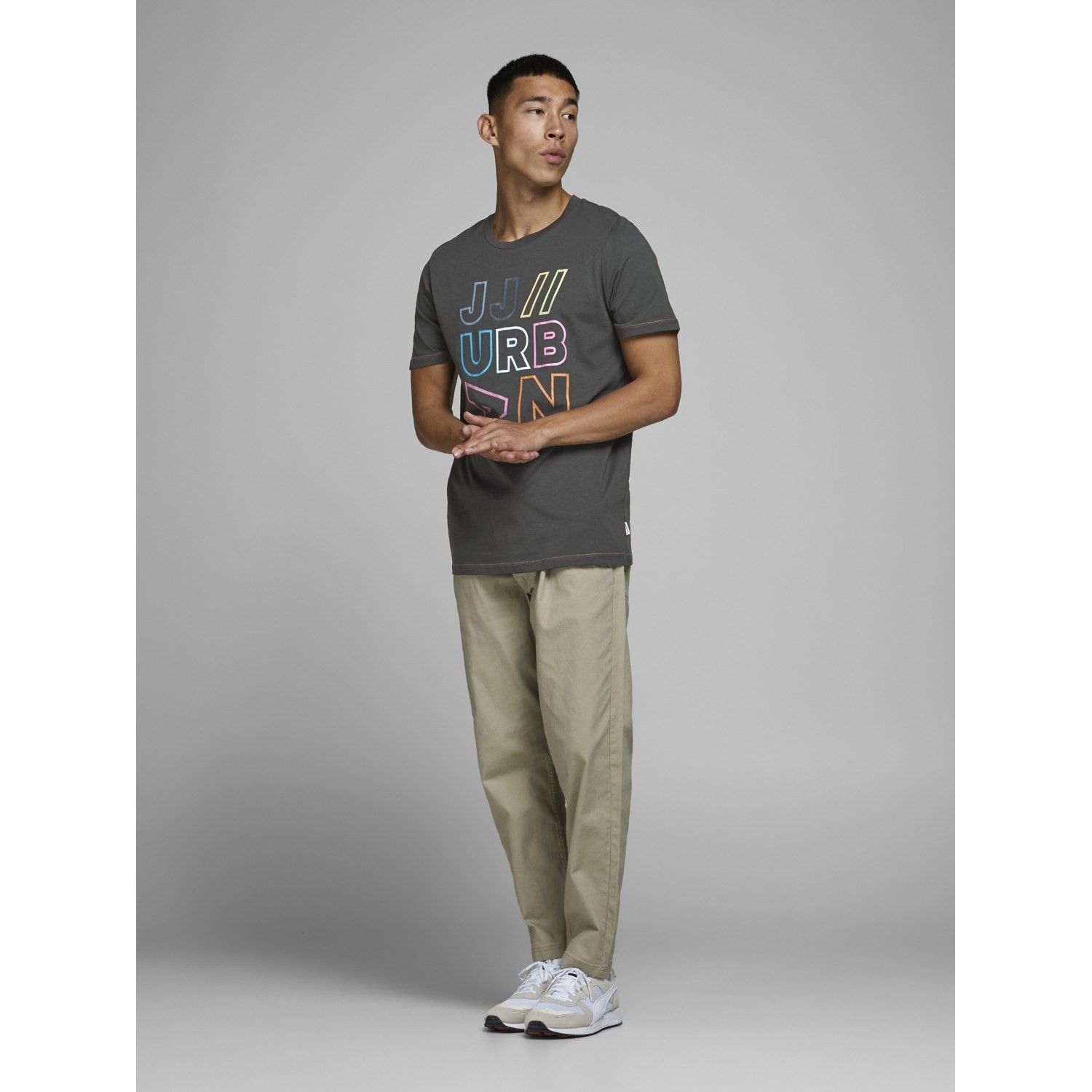 Jack Jones Erkek T-Shirt 12171360 Pirate Black