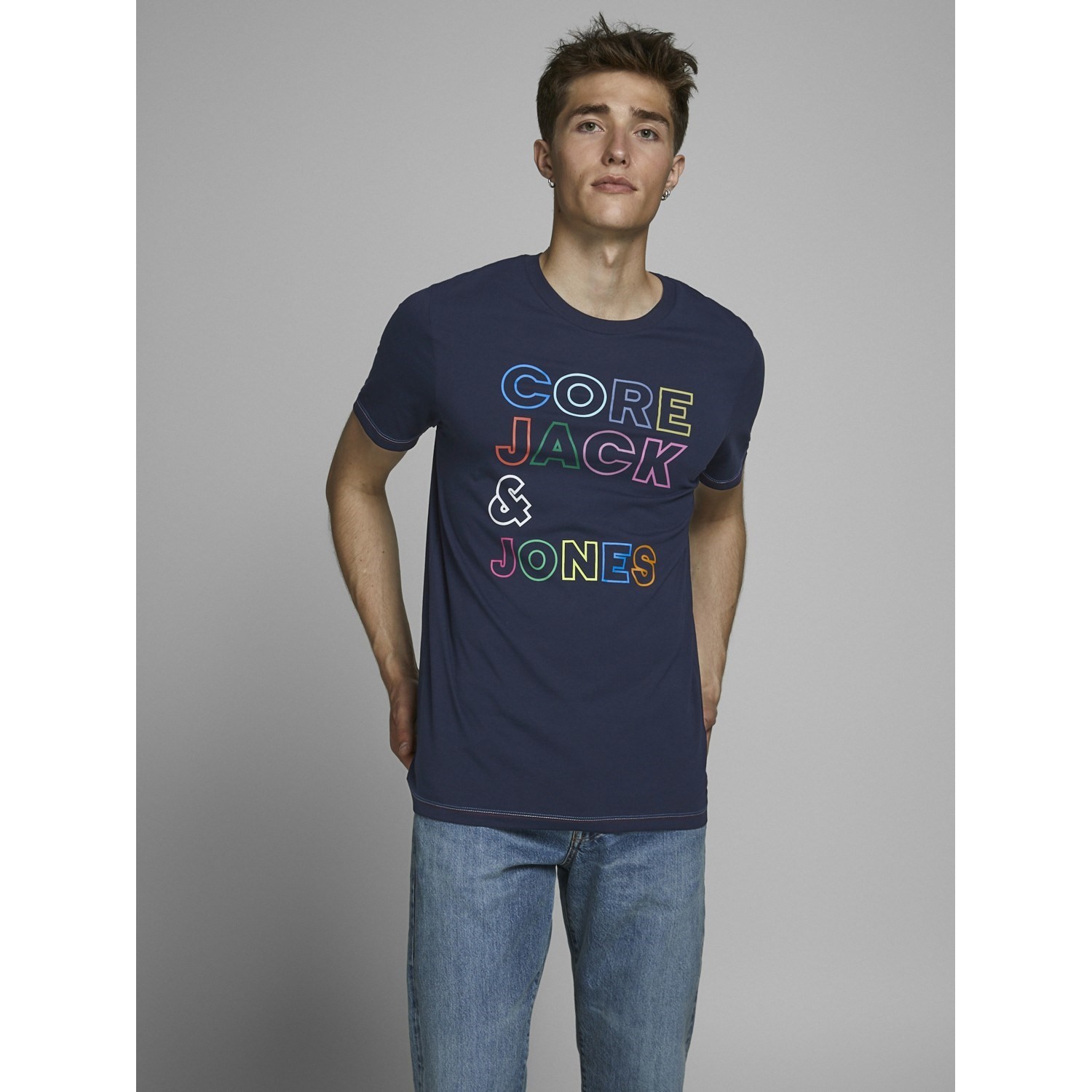 Jack Jones Erkek T-Shirt 12171360 Sky Captain